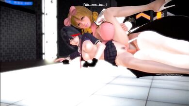 Ryuko Matoi and big futanari girl