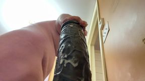 Massive huge dildo up my ass