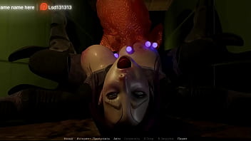 The slug double penetrates Lara and fertilizes her holes