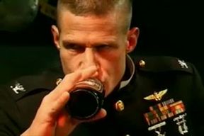 naughty Military chap pounding Bartender