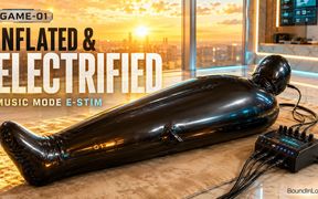 Wife Punishes Her Slave in Full-body-inflate Latex Bag - Estim - Restricted Breathing - Bagged