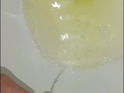 Desperate young man pissing, long and pleasurable, pov