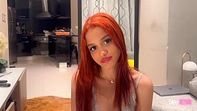 Comes With Her Red Hair To Get My Services In Exchange For A Delicious Blowjob