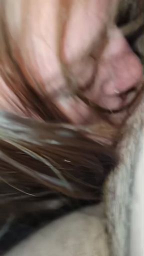 Amateur real couple faces a teenage girlfriend giving a sucking blowjob in their