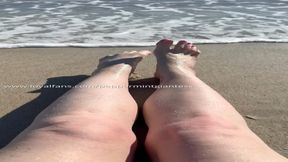 Waves Crashing over my Big Feet & Long Legs