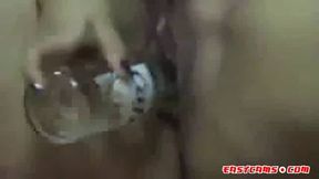 Korean Girl Uses Beer Bottle for Masturbation