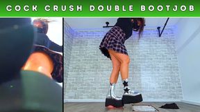 Crushing & Draining Your Cock & Balls TWICE Under My MONSTER Platform Boots (251) - Split Worm Cam - Cum Trample Trampling Crush CBT Ballbusting Shoejob Bootjob Cumshot Ruined Orgasm Humiliation FemDom