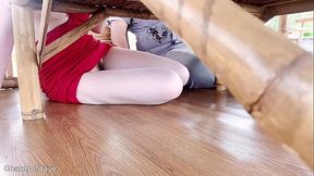 Fucking a beautiful girl in a red dress outdoors. เย็ดสาวสวยชุดแดงนอกสถานที่