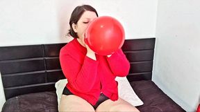 Latex Looner balloons blowing and popping - balloons fetish