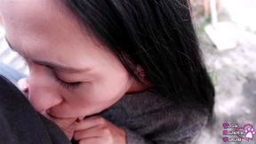 She is shocked by a mouthful of cum!
