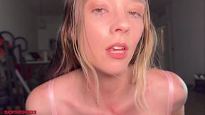 Tattooed MILF gives sloppy teary-eyed deepthroat blowjob