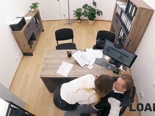 LOAN4K. That babe got her loan after a proper banging on the office table. Hawt sex with Maya