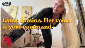 Latex domina. Her voice is your command.