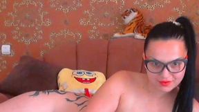 Skinny Little Model Takes Dildos in Pussy and Ass