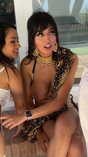Threesome in the Pool with a Pakistani and a Latina - Aaliyah and Angry Doll