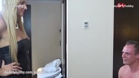 Smoking Hot Blonde Gets To Be Teased By Two Horny Dudes With Huge Dongs - Free Porn Video