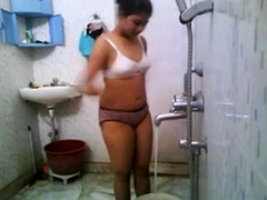 Indian College Babe In Hostel Shower