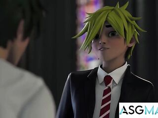 ASGMAX - Shocked Twink Kai Park Takes Facial in Hawt Homosexual 3some Initiation