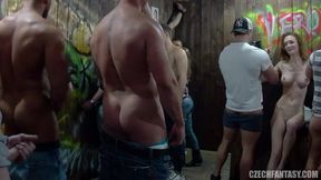 Crazy European gangbang action with the sexiest bitches