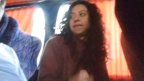 sexy student gives a public blowjob on the bus