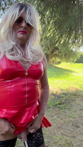 Shemale urethral probe outdoors