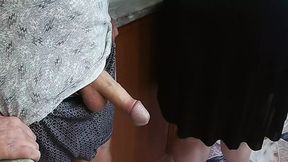Neighbor's lunch break jerk-off session