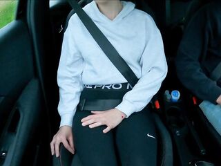 After the driving lesson, things got sexy inside the car