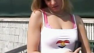 Outdoors MILF Bombshell Sucks & Fuck Her Own Big Dildo in Public Park (Exclusive)