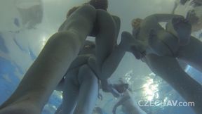 Lesbian underwater orgy