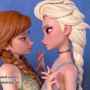 Frozen Ana and Elsa cosplay Uncensored Hentai AI generated