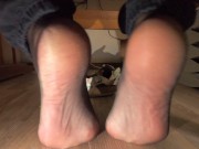 nylon shoeplay with dirty smelly nylons