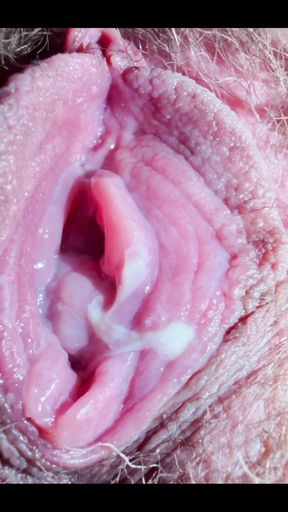 Open Pink Pussy Full of Grool