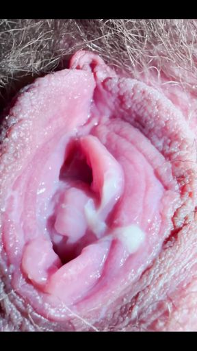 Open Pink Pussy Full of Grool