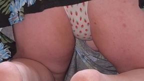 Spring Peek-a-Boo: Flower Dress Upskirt & White Panties