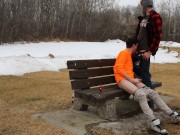 almost caught, sucking cock in public