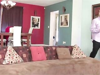 Cheating wife screws her ebony lover in the bedroom when her spouse catches 'em