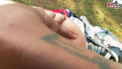 Straight Latino men try the first time anal sex outdoor