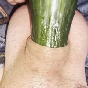 Stick that cucumber in my cock