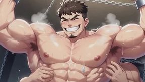 Bound Anime Muscle Men - Armpit Tickling Compilation (Anime Bara)
