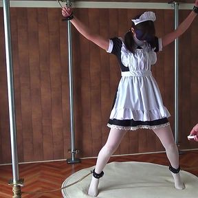 A Restrained Maid Writhing in Pleasure From a Remote-controlled Vibrator