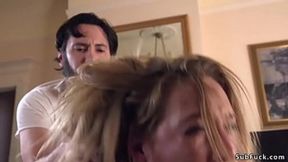 Brunette Mona Wales gets fucked in hotel room after stealing Tommy's money