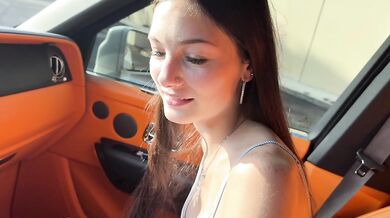 Sophie Tyler’s 19 year old tight pussy stuffed in the Rolls Royce backseat