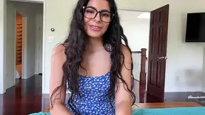 Petite petite Angel Gostosa performs a POV oral on Scott Stark