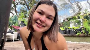 kinky mary pees in a bottle outdoors and drinks it