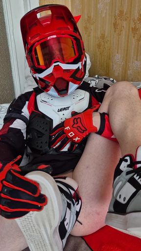 In Biker Gear, He Brought to Orgasm