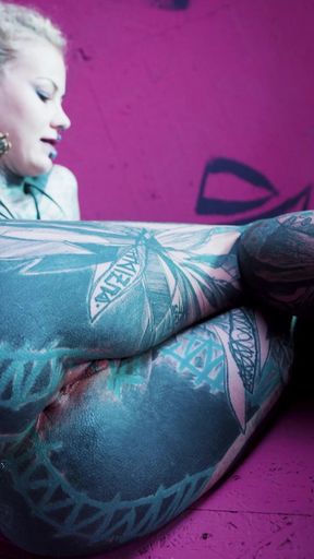 Solo Anal Fisting - Toys and Plugs for Tattoo Girl - Asshole Streching