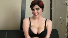 cassey lyn throats down vivian lavey s strap on before she gets fucked