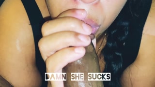 Super sloppy BBC Bj by young amateur milf ASMR Great Audio