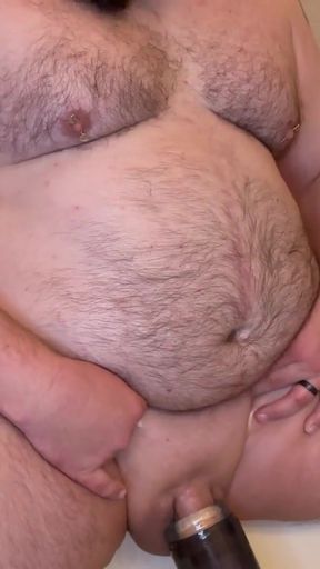Chubbyfreak37 chubby hairy guy masturbates with sex toy in bathtub - intense orgasm - on Stripchat   Clip 1
