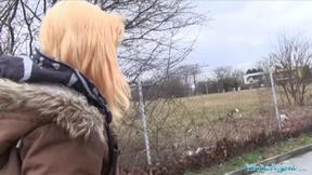 ”Timid Teenager Takes Huge Dick Outdoors”
